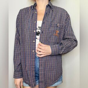 Tennessee Ox Sport Cotton Volunteers Embroidered Button Up Vintage Flannel